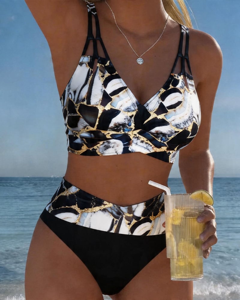 Inès - Bikini Taille Haute Sexy Imprimé
