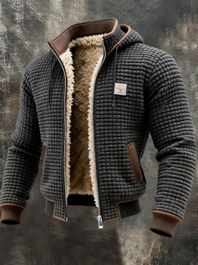 Laurent - Veste Moderne Tricot Doublée Sherpa
