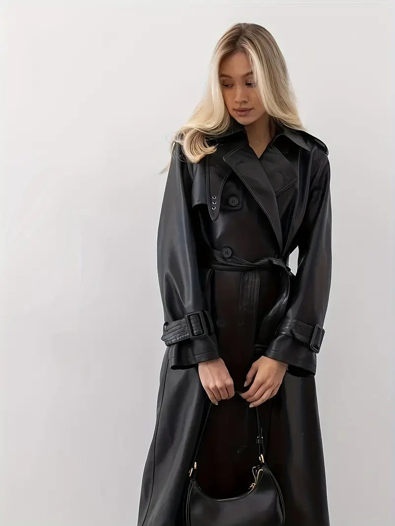 Michèle | Trench Chic Cuir Long