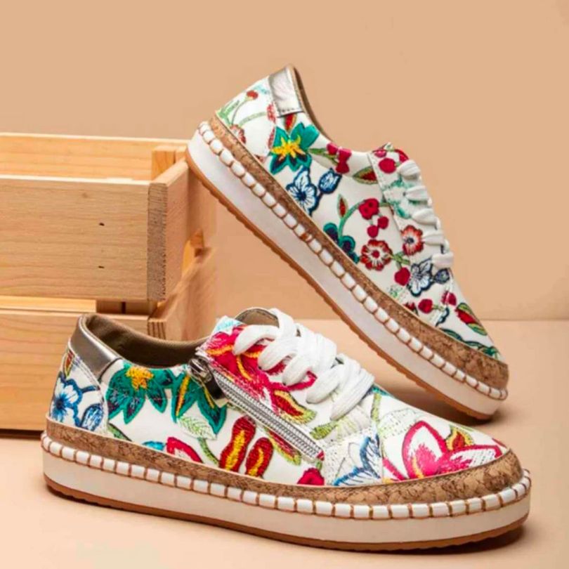 Ophélie - Chaussures De Sport Orthopédiques - Motif Floral, Femme