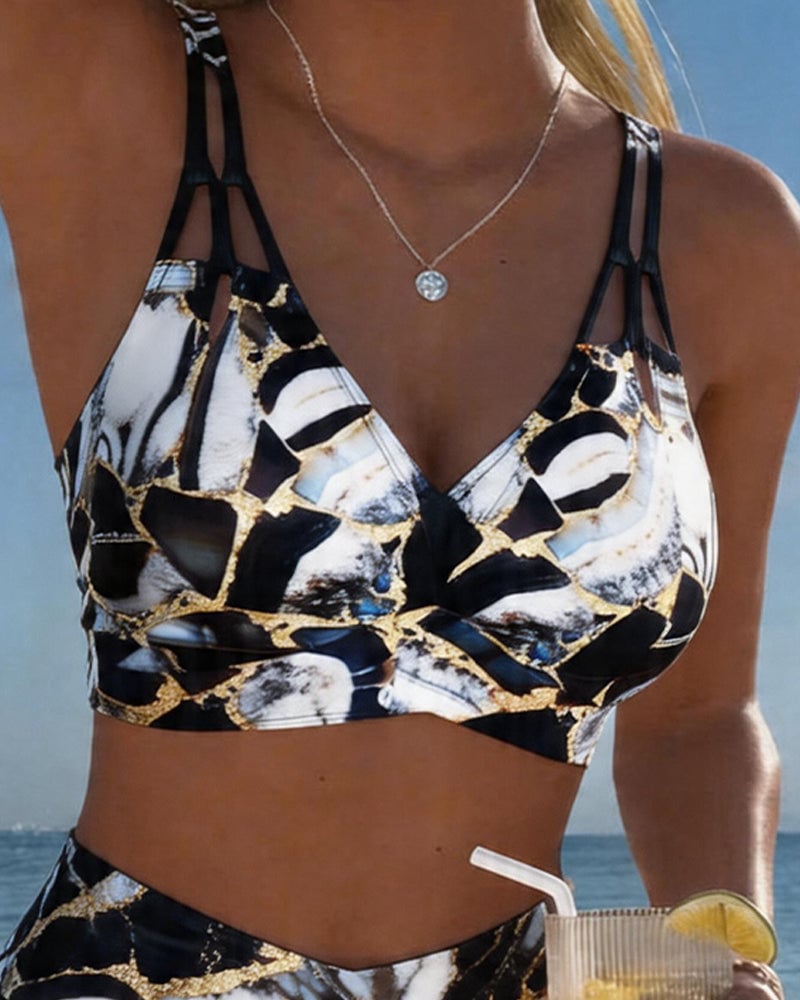 Inès - Bikini Taille Haute Sexy Imprimé