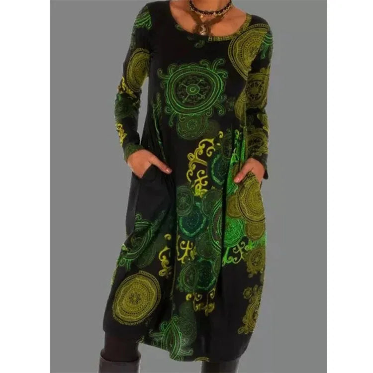 Aurélie - Robe Imprimée Vintage Au Charme Rétro