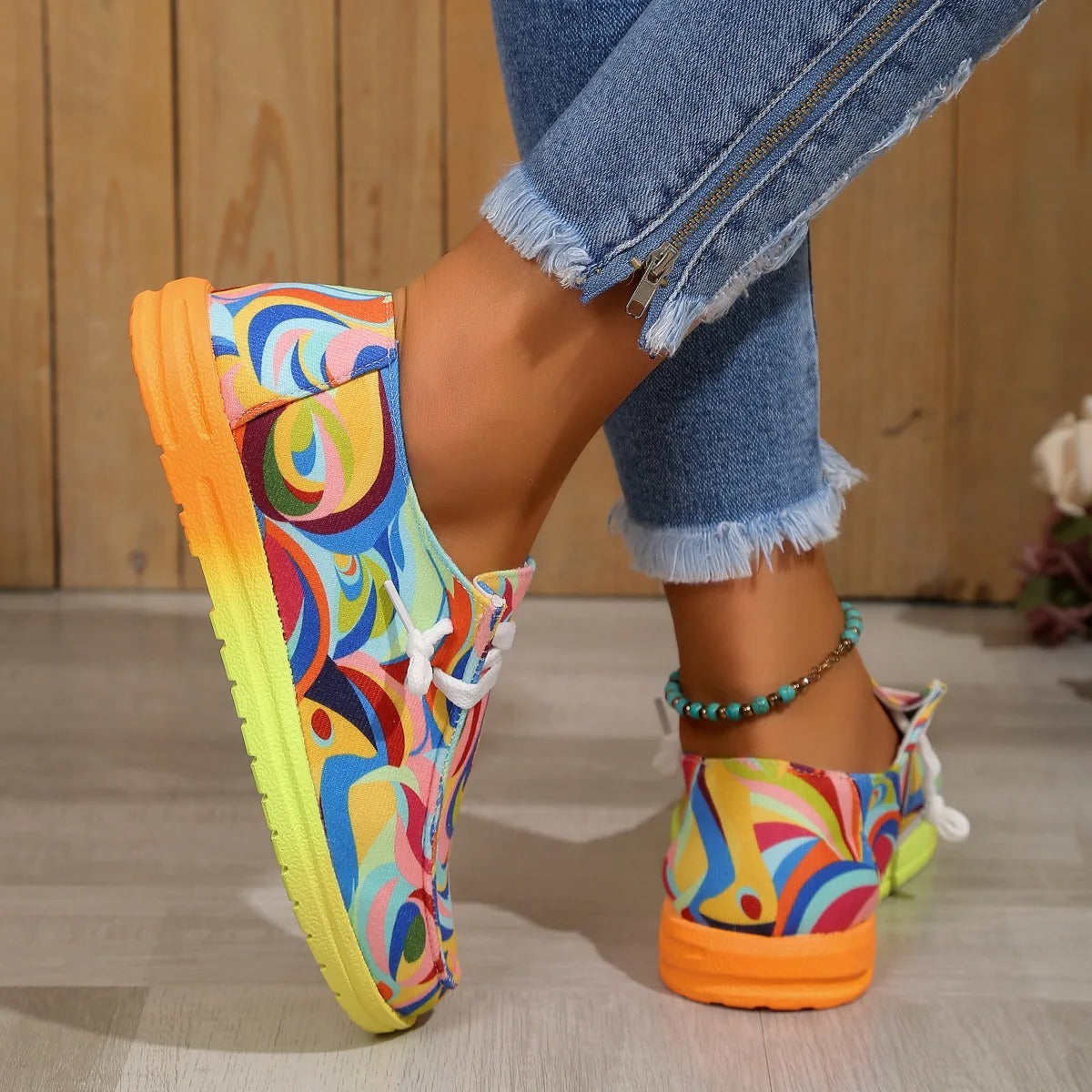 Nadine - Baskets Stylées Imprimé Multicolore
