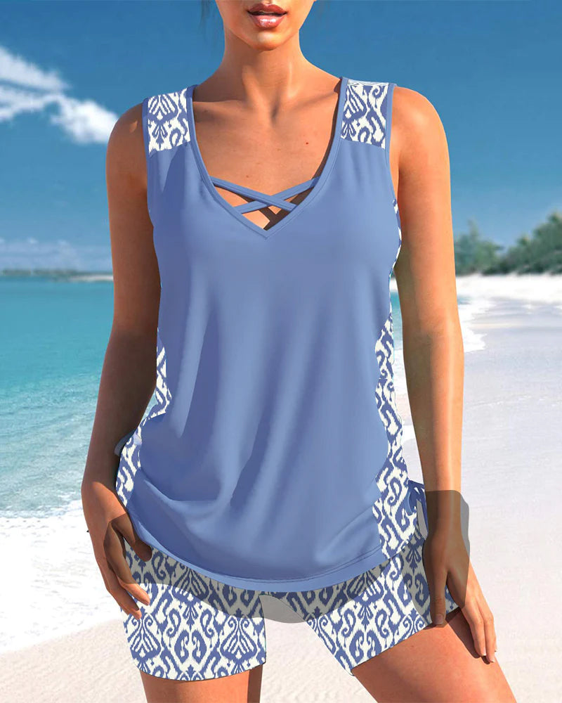 Margot - Tankini À Imprimé Feuillage Avec Tissu Léger