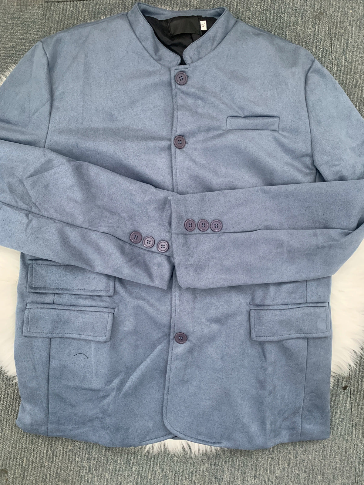 Maxime | Blazer Chic Suédine Col Officier