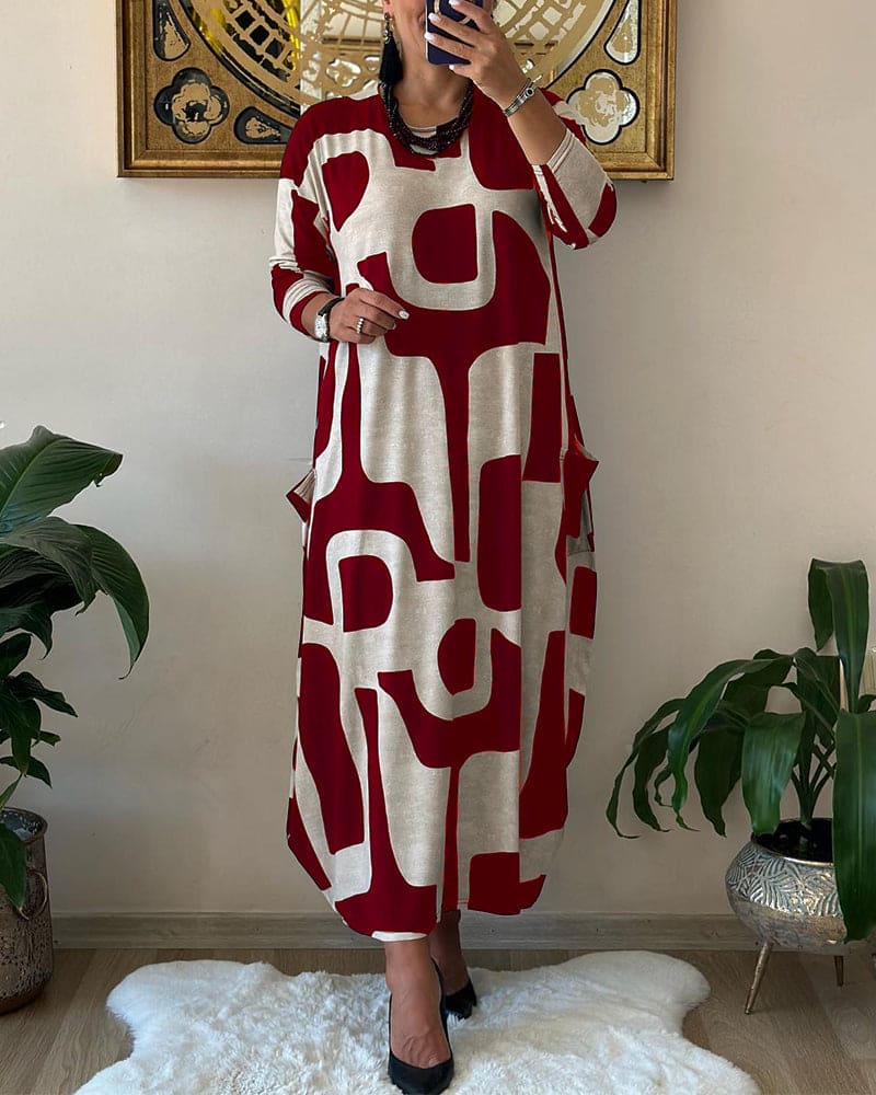 Isolde - Robe Ample Élégante Avec Manches Longues - Coupe Oversize, Coton, Femme