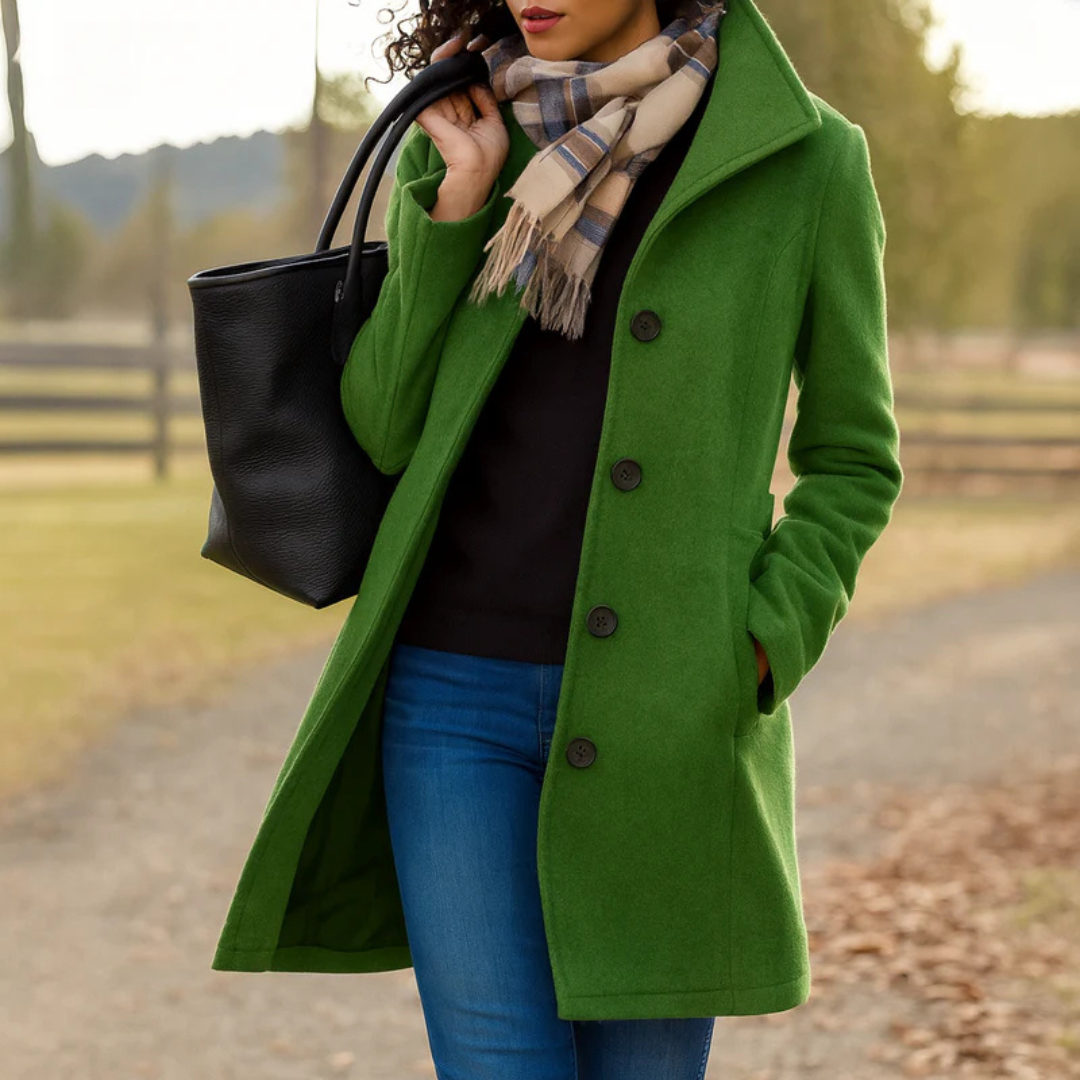 Claire | Manteau Élégant Chaud Col Montant