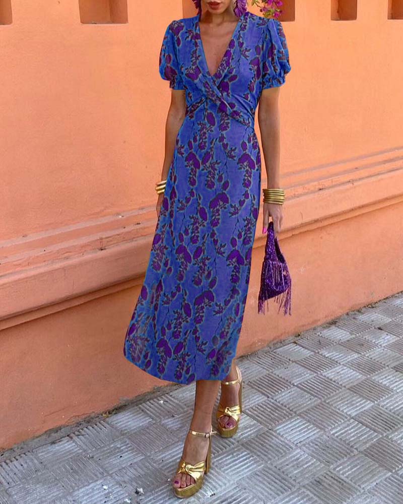 Robe Longue Femme Fleurie Cache-Cœur - Julia
