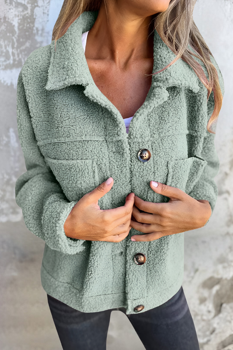 Adèle | Veste Élégante Teddy Col Chemise