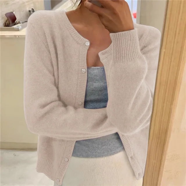 Nathalie - Gilet Élégant Boutonné Maille Fine