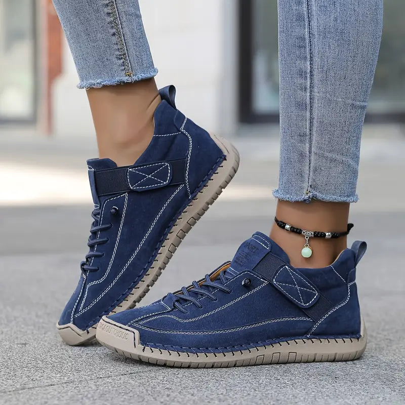 Christine | Baskets Élégantes Cuir Surpiquées