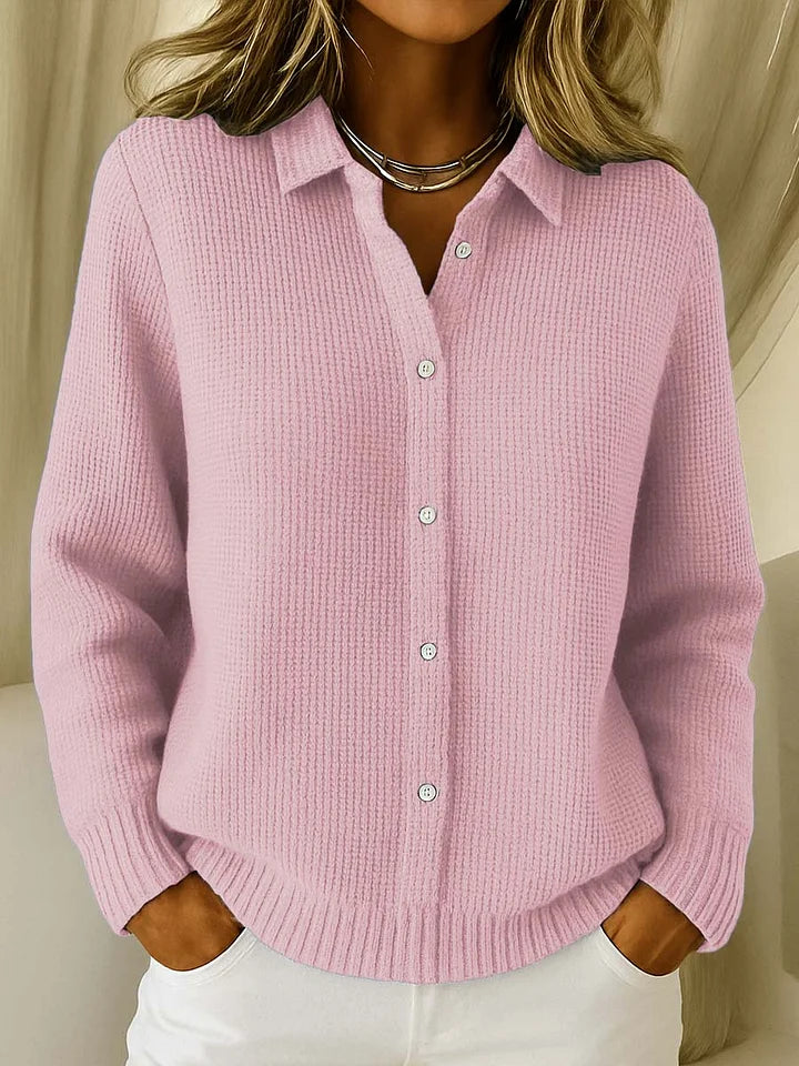 Caroline - Gilet Élégant Maille Gaufrée