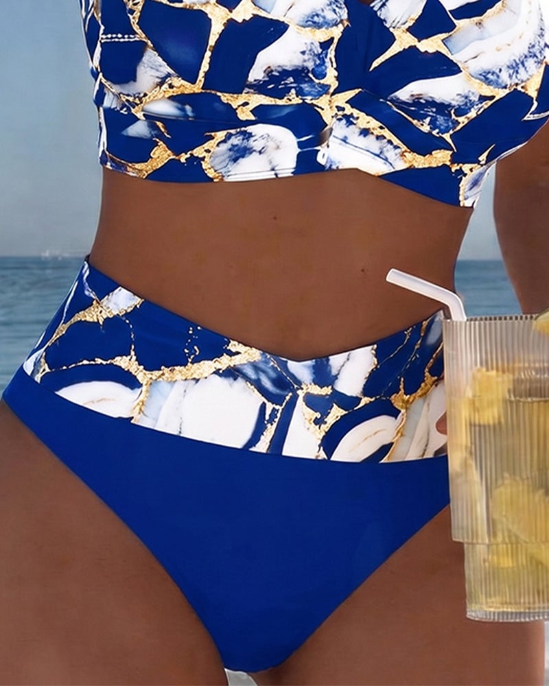 Inès - Bikini Taille Haute Sexy Imprimé