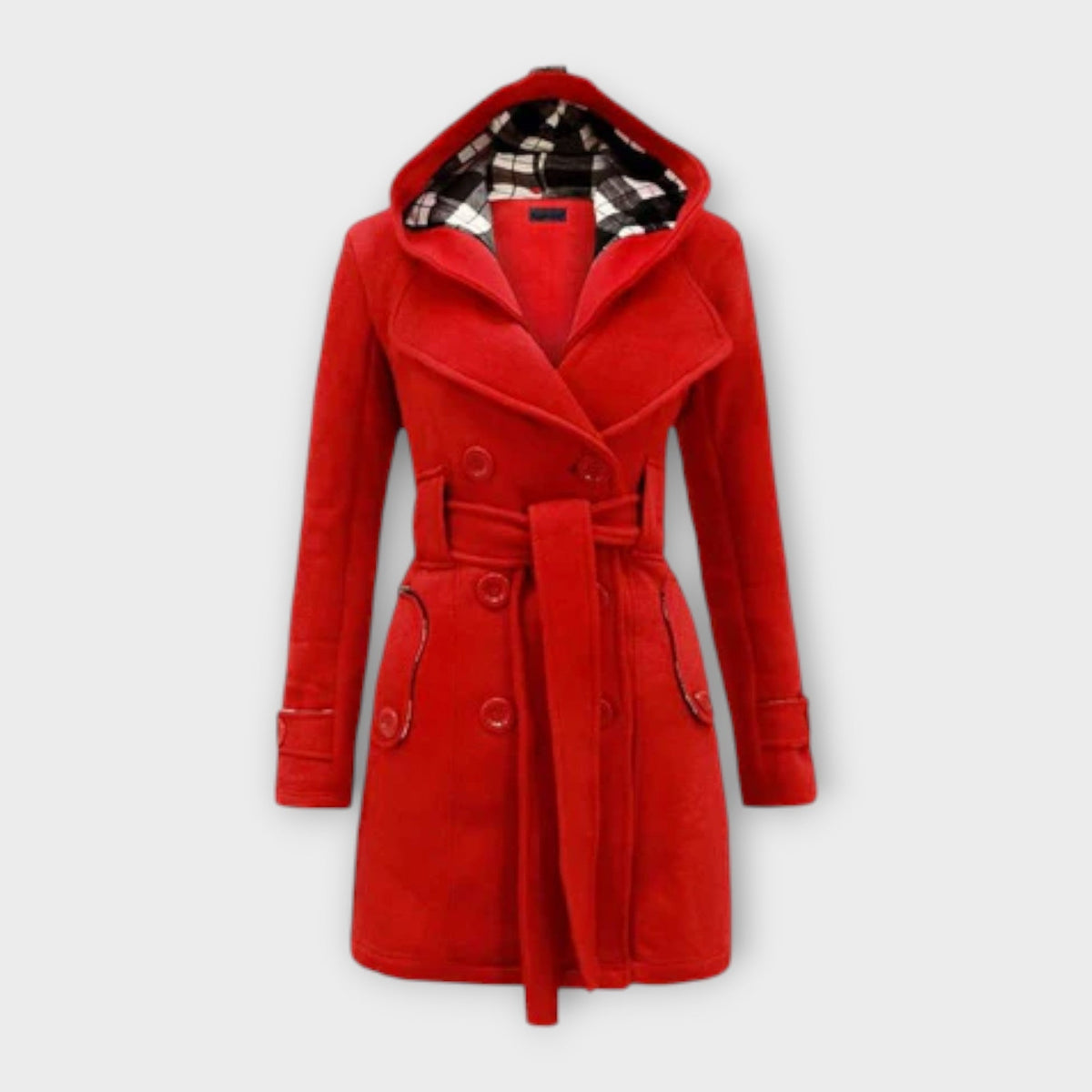 Corinne | Manteau Élégant Ceinturé à Capuche