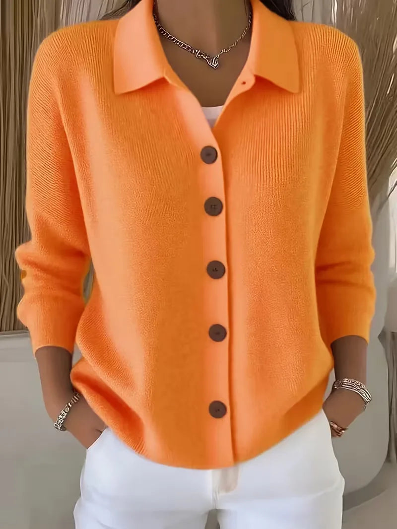 Camille - Gilet Élégant Boutonné Col Chemise