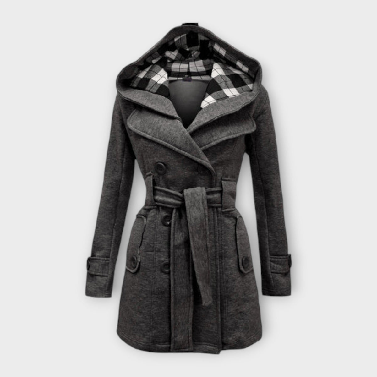 Corinne | Manteau Élégant Ceinturé à Capuche