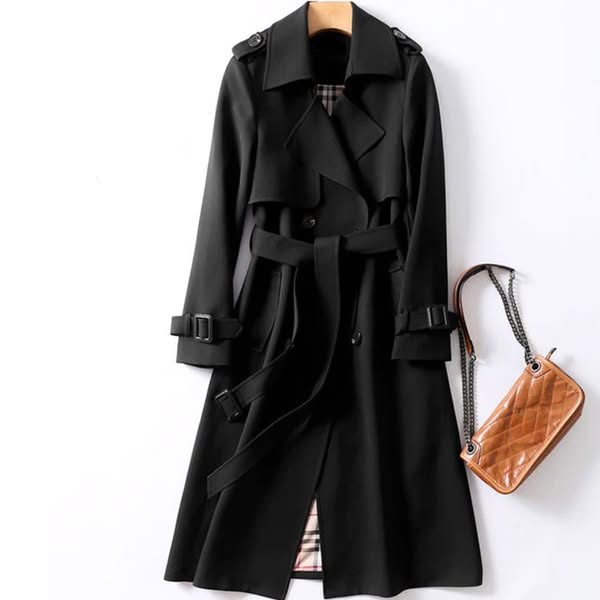 Brigitte | Trench Élégant Long Ceinturé