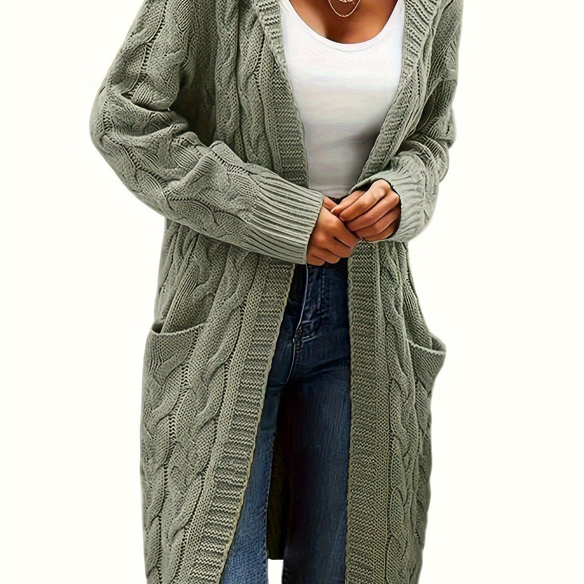 Hélène - Cardigan Élégant Torsadé Ouvert