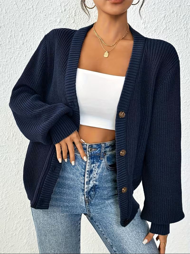 Florence - Cardigan Élégant Oversize Boutonné