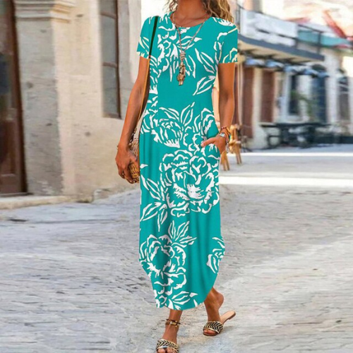 Lucinde - Robe Maxi Longue Avec Imprimé Vif Et Design Élégant
