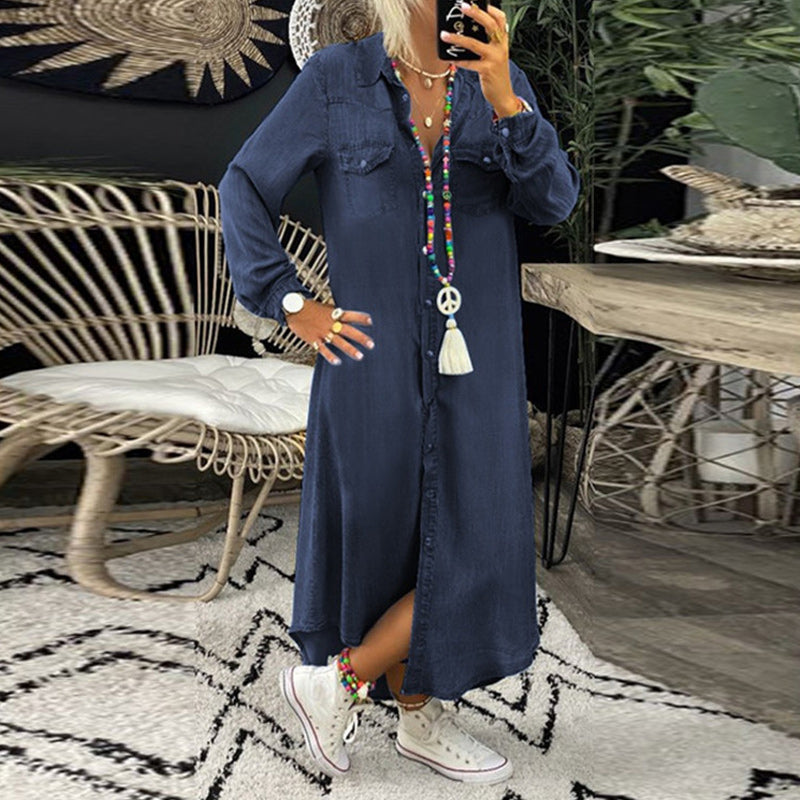 Robe Chemise Femme Longue en Denim - Fiona