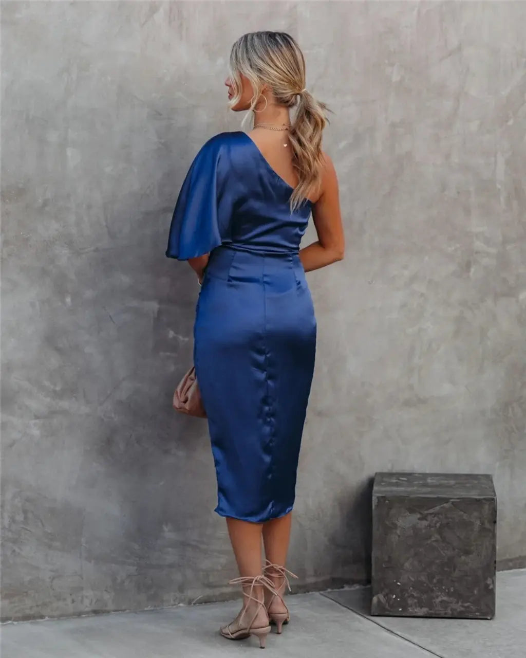 Sandrine - Robe Midi Satin Femme