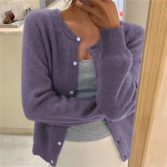 Nathalie - Gilet Élégant Boutonné Maille Fine