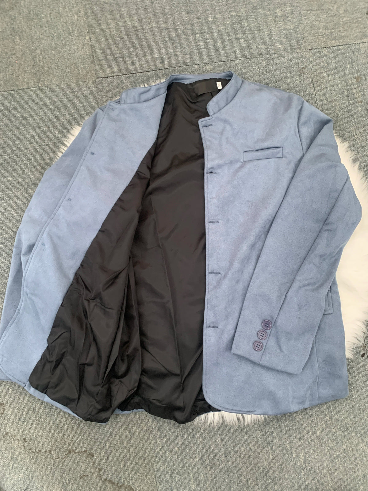 Maxime | Blazer Chic Suédine Col Officier