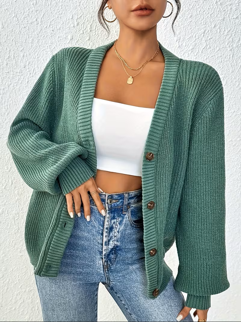 Florence - Cardigan Élégant Oversize Boutonné