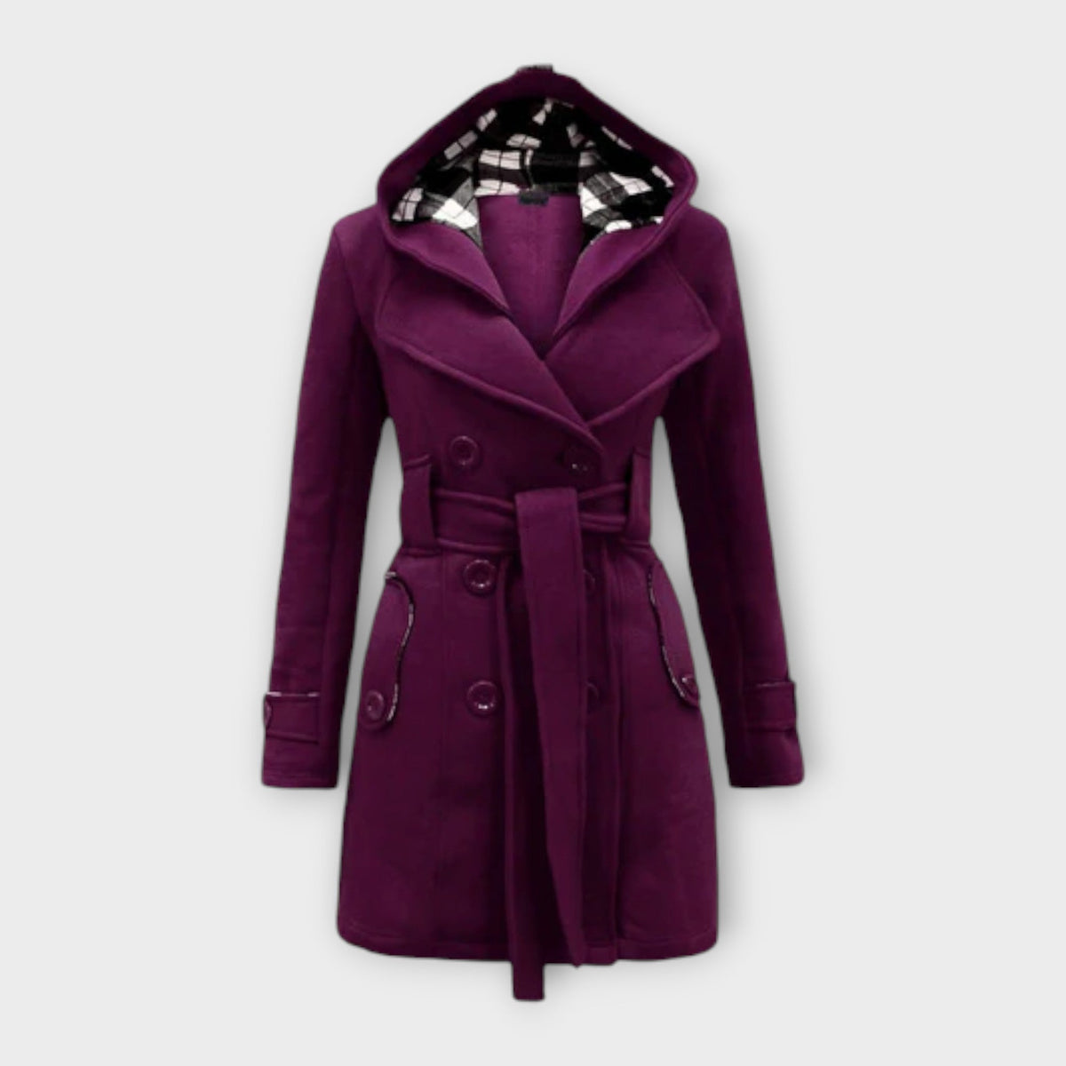 Corinne | Manteau Élégant Ceinturé à Capuche