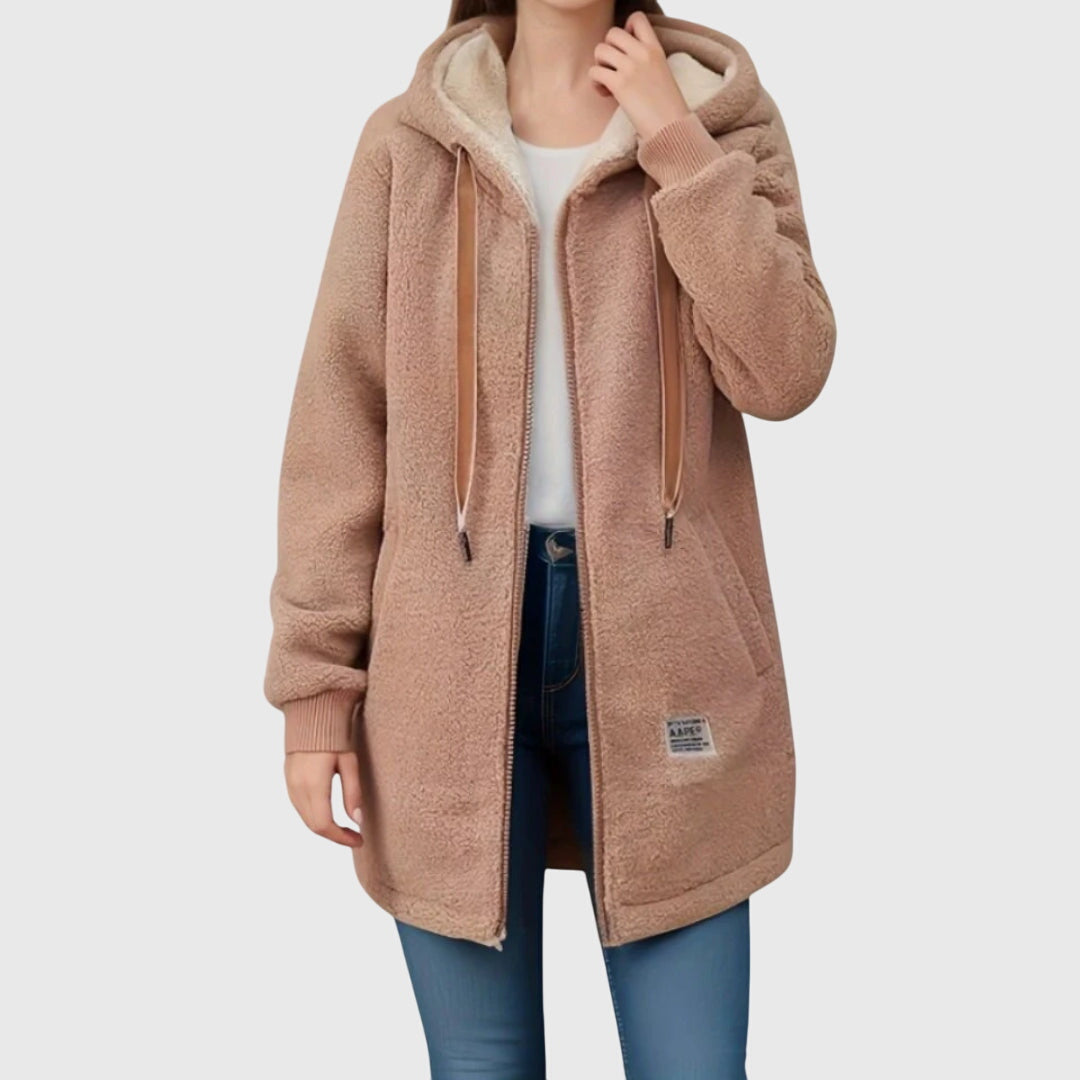 Émilie - Veste Élégante Peluche Longue
