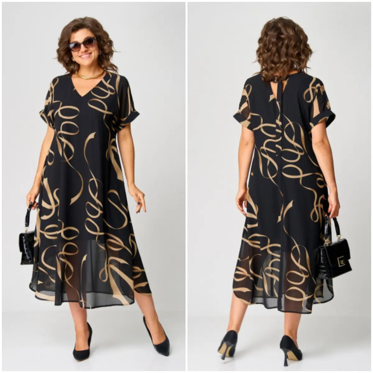 Robe Midi Femme Chic Élégante - Laura
