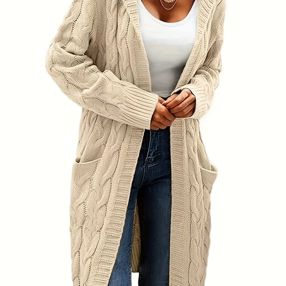 Hélène - Cardigan Élégant Torsadé Ouvert