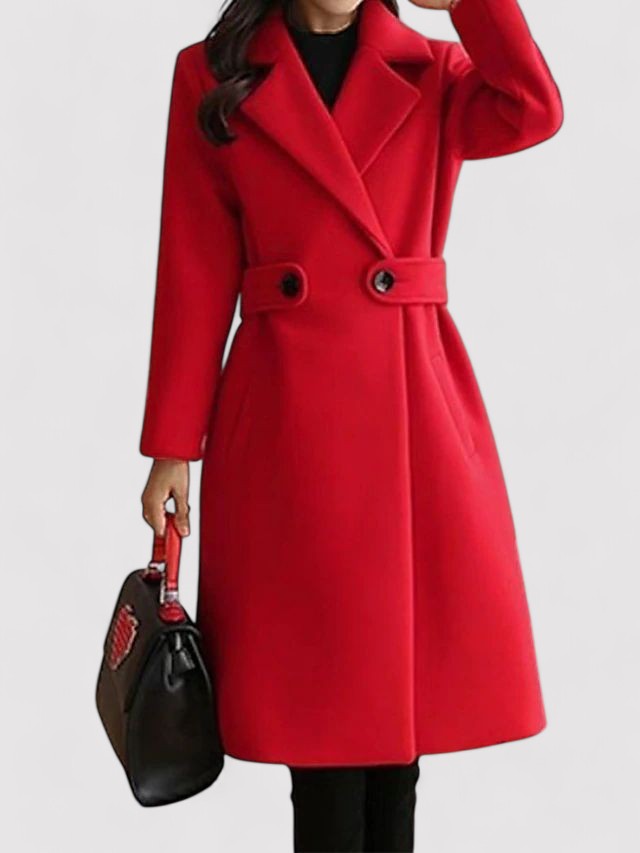Léa | Manteau Élégant Long Ceinturé