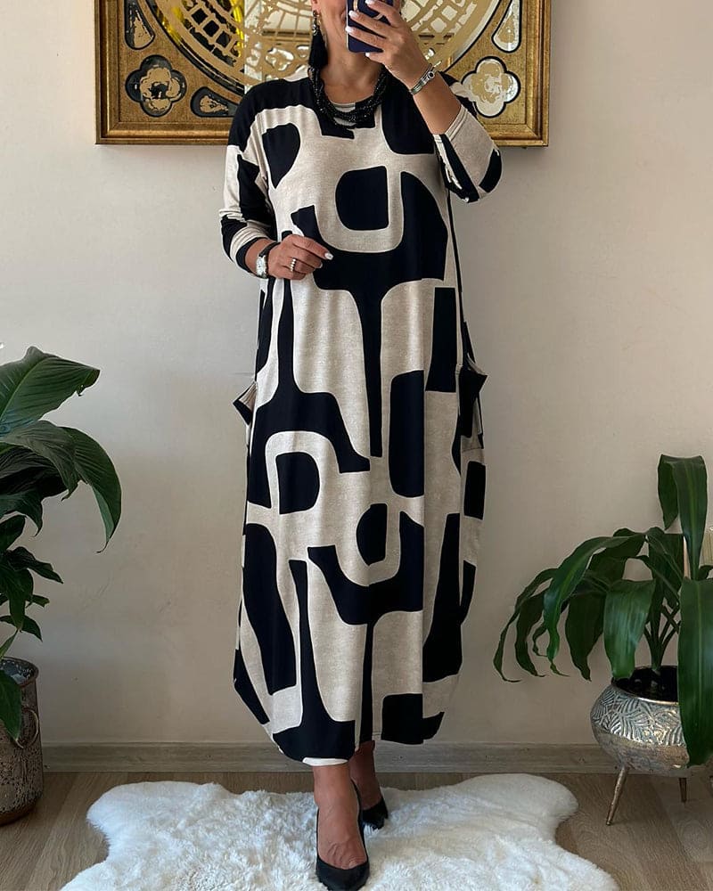Isolde - Robe Ample Élégante Avec Manches Longues - Coupe Oversize, Coton, Femme