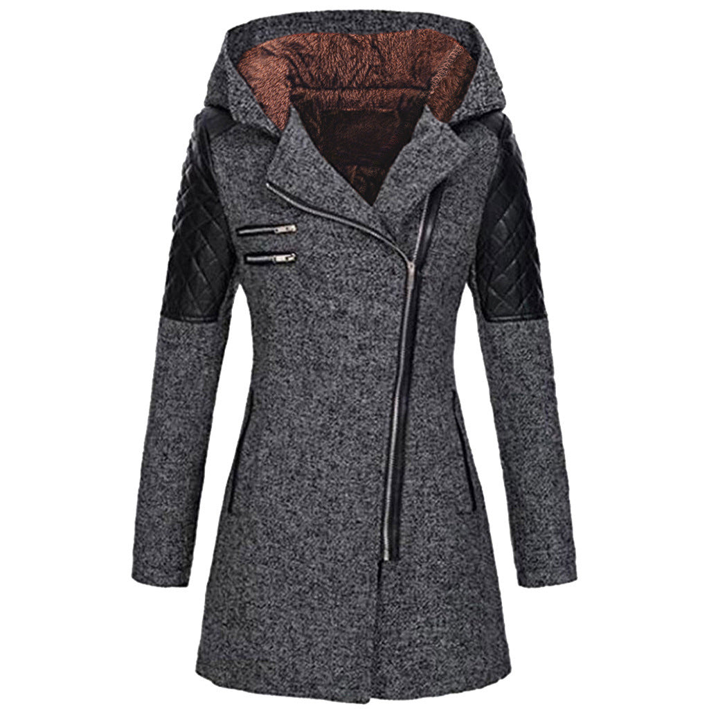 Marguerite - Manteau Élégant Zippé Asymétrique