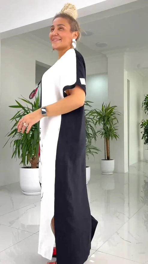 Sabine - Robe Longue Femme Ample Imprimée