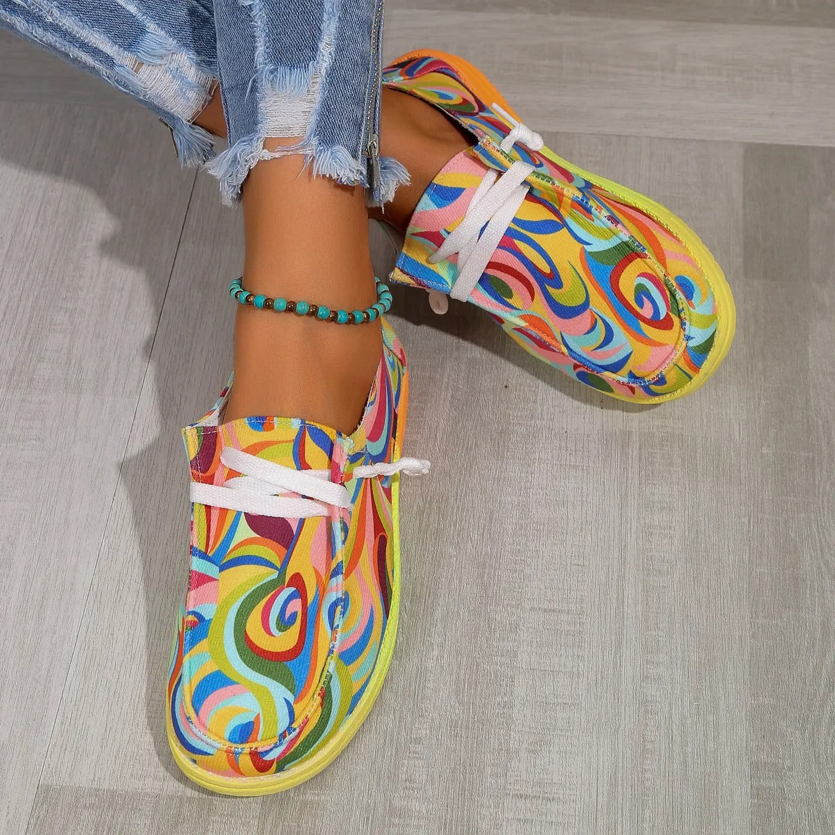 Nadine - Baskets Stylées Imprimé Multicolore