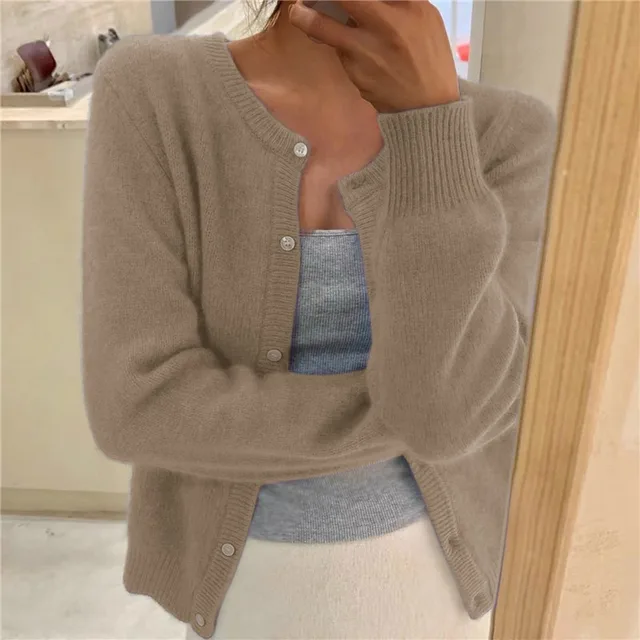 Nathalie - Gilet Élégant Boutonné Maille Fine