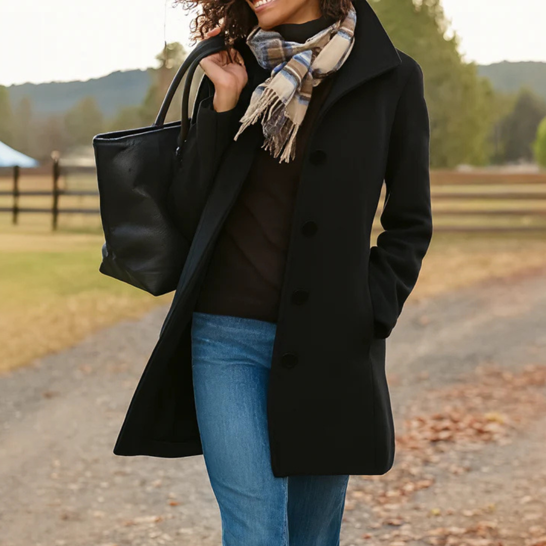 Claire | Manteau Élégant Chaud Col Montant