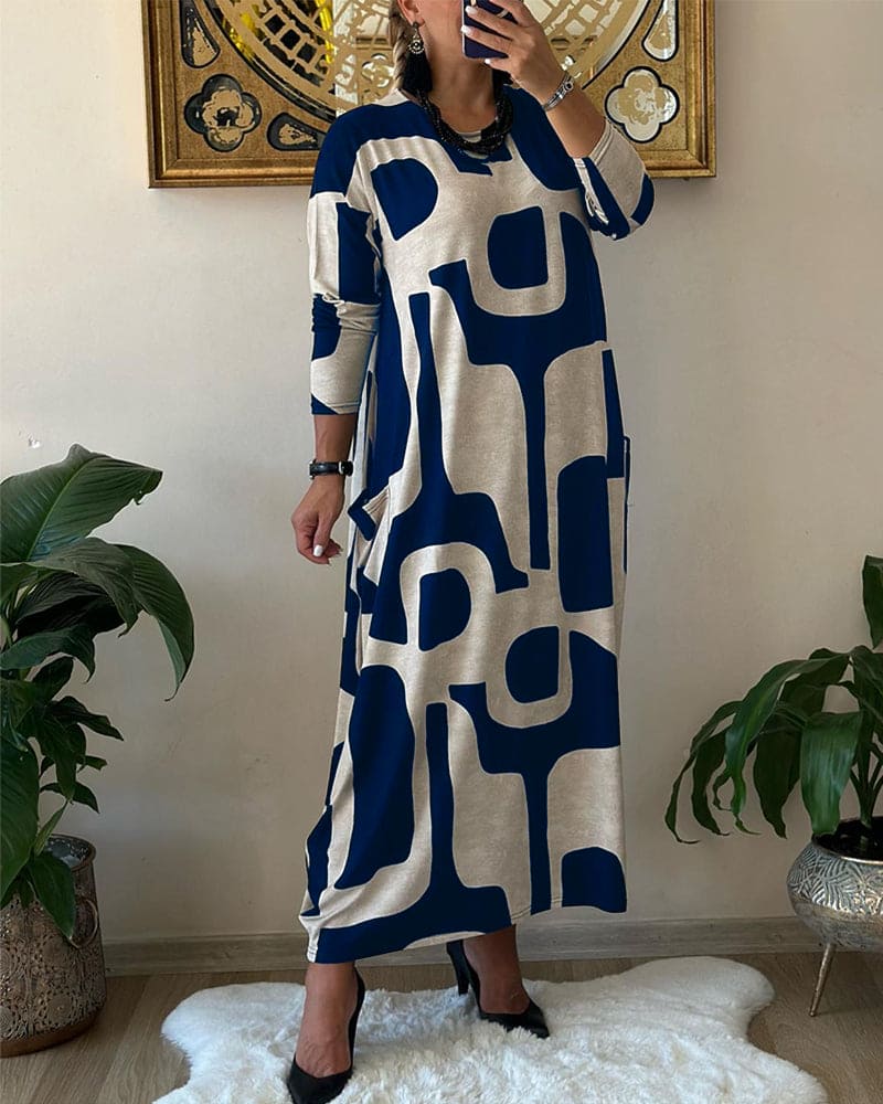 Isolde - Robe Ample Élégante Avec Manches Longues - Coupe Oversize, Coton, Femme