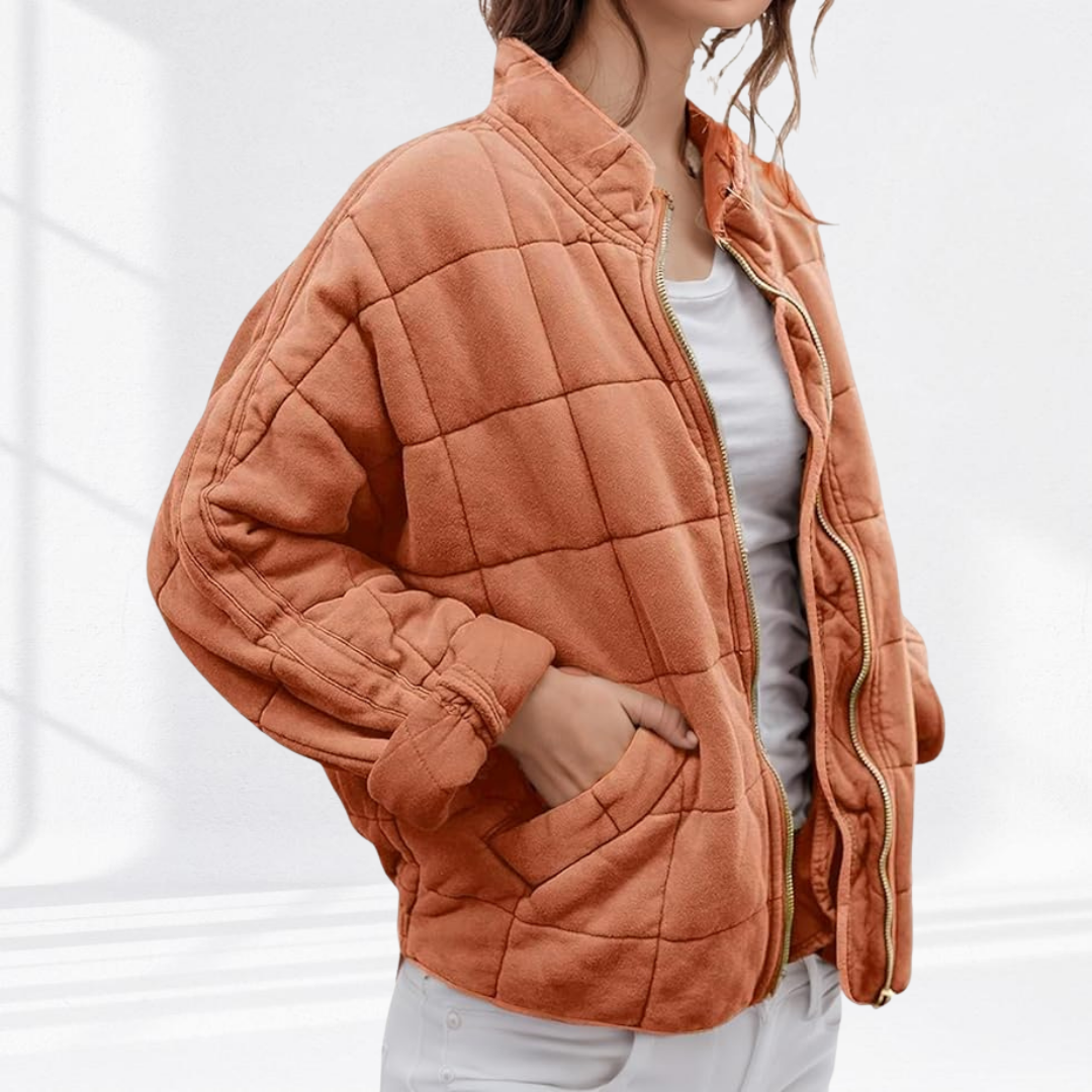 Chloé - Veste Élégante Matelassée Col Montant