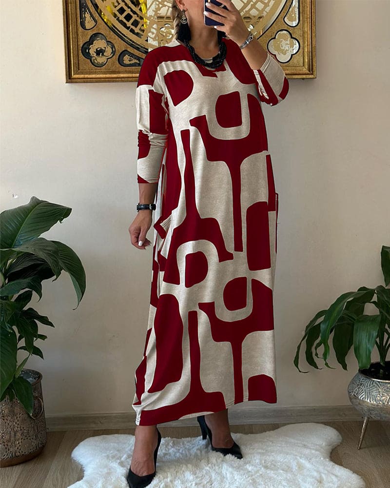 Isolde - Robe Ample Élégante Avec Manches Longues - Coupe Oversize, Coton, Femme