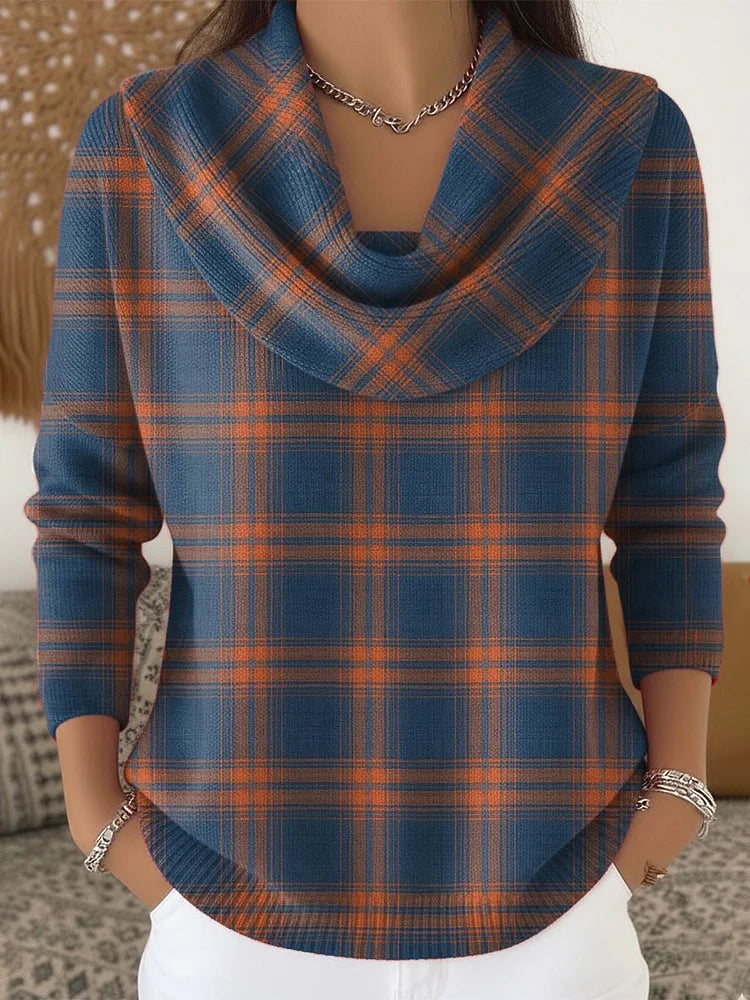 Manon | Pull Chic Carreaux Boutonné