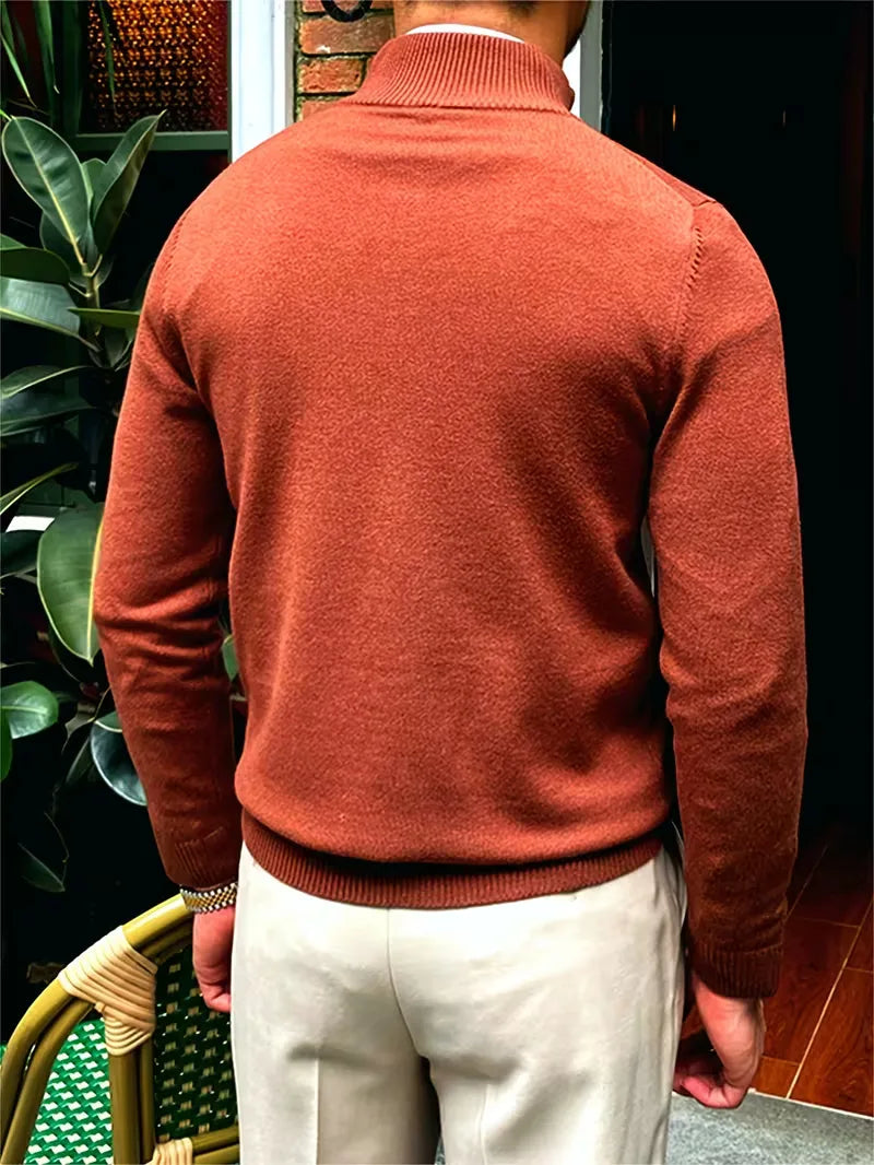 Thomas - Pull Élégant Col Montant Zippé