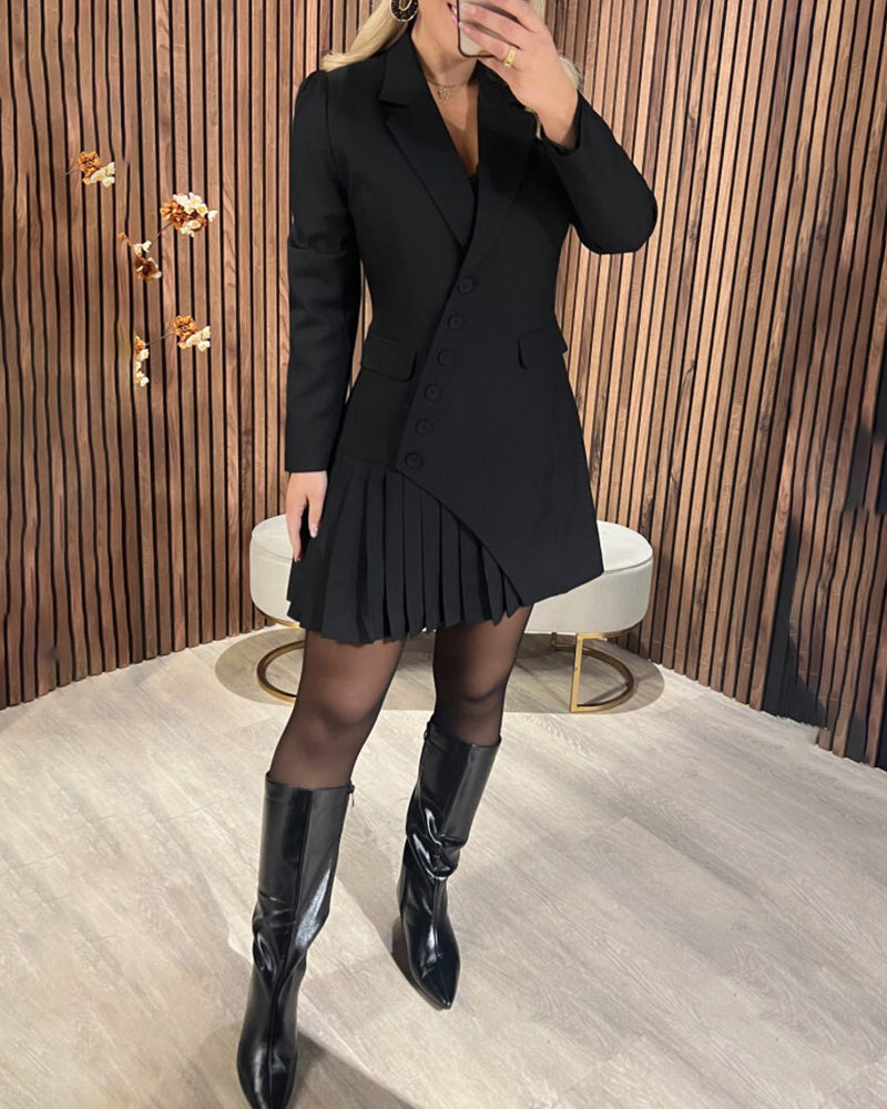 Robe Blazer Femme Chic Plissée - Linda
