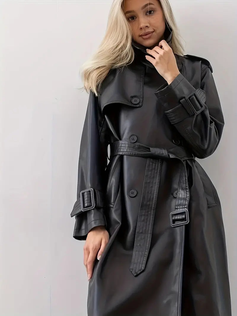 Michèle | Trench Chic Cuir Long
