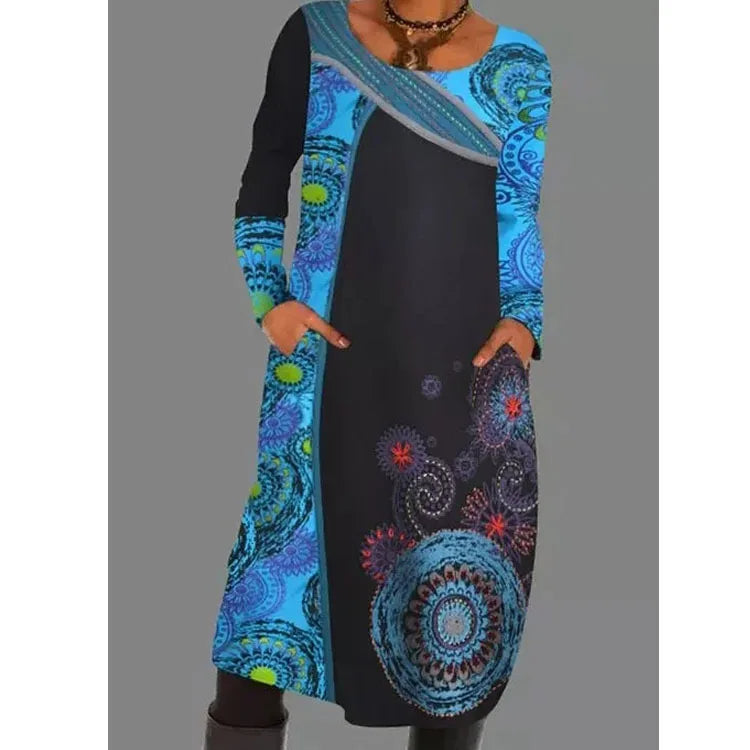 Aurélie - Robe Imprimée Vintage Au Charme Rétro