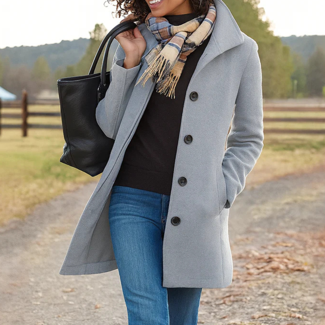 Claire | Manteau Élégant Chaud Col Montant