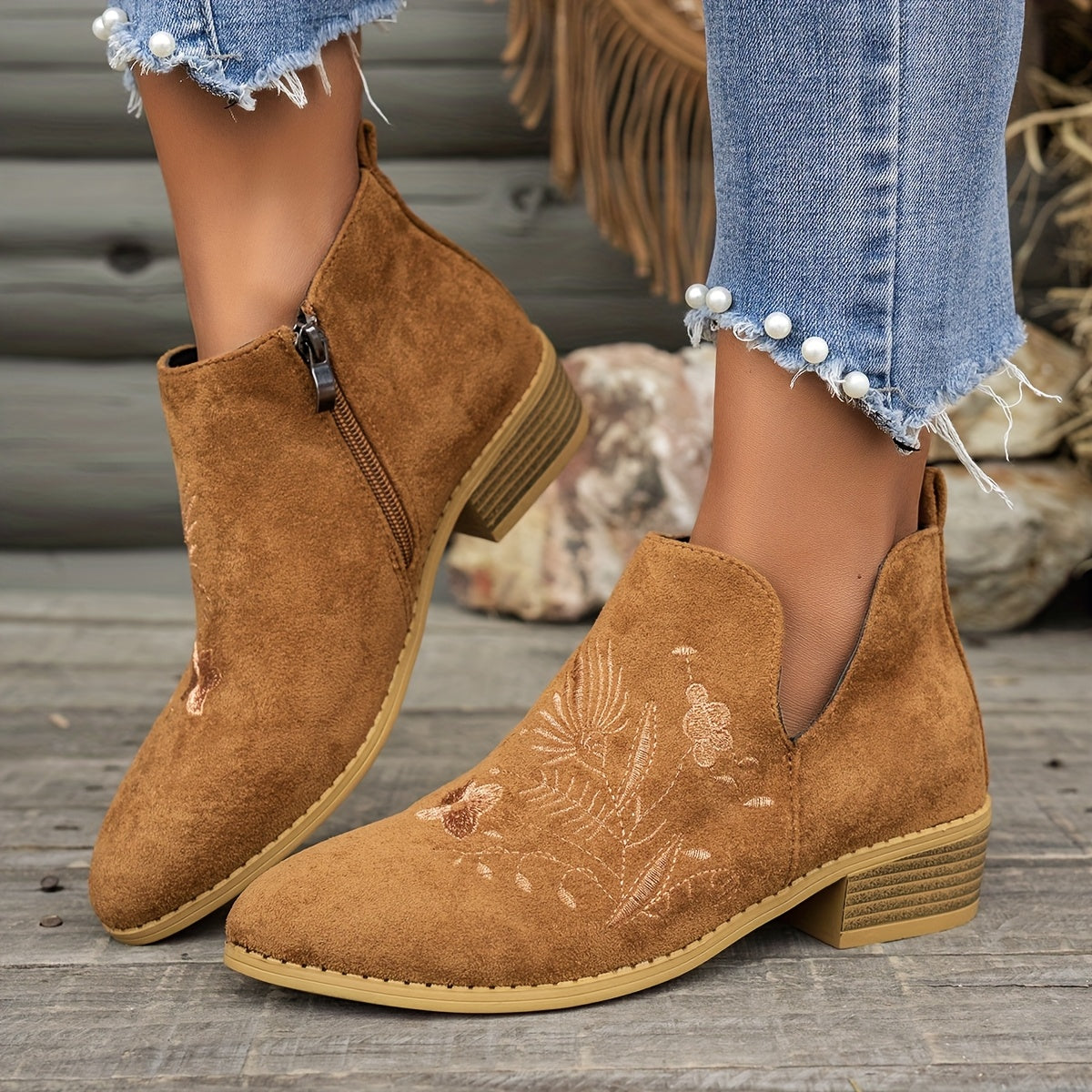 Camille - Bottines Chic Vintage Brodées